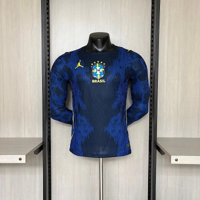 Player version long-sleeved 2026 Brazil Away Jersey S-XXXXL 02