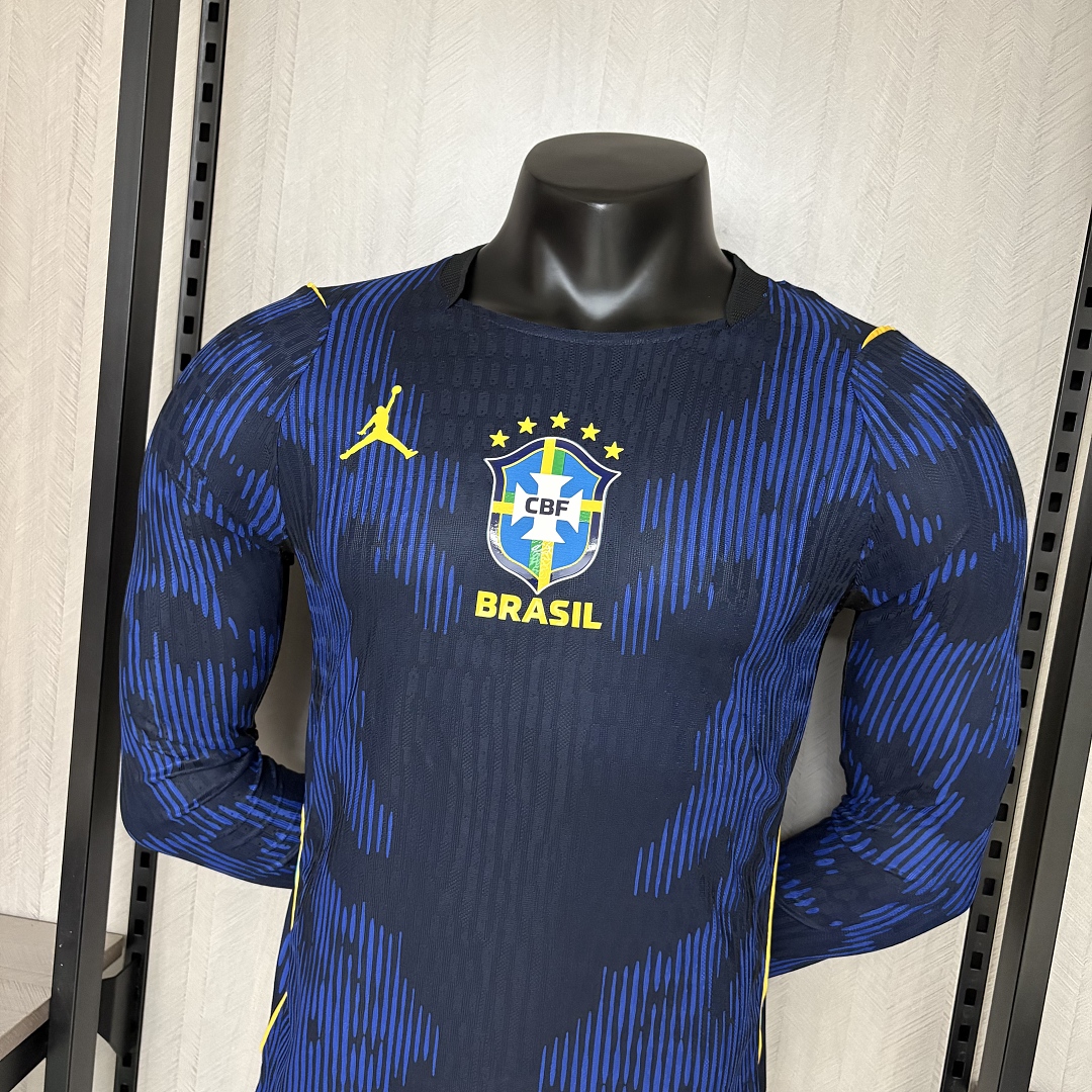 Player version long-sleeved 2026 Brazil Away Jersey S-XXXXL