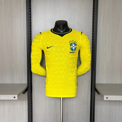Player version long-sleeved 2026 Brazil concept version yellow jersey S-XXXXL 02