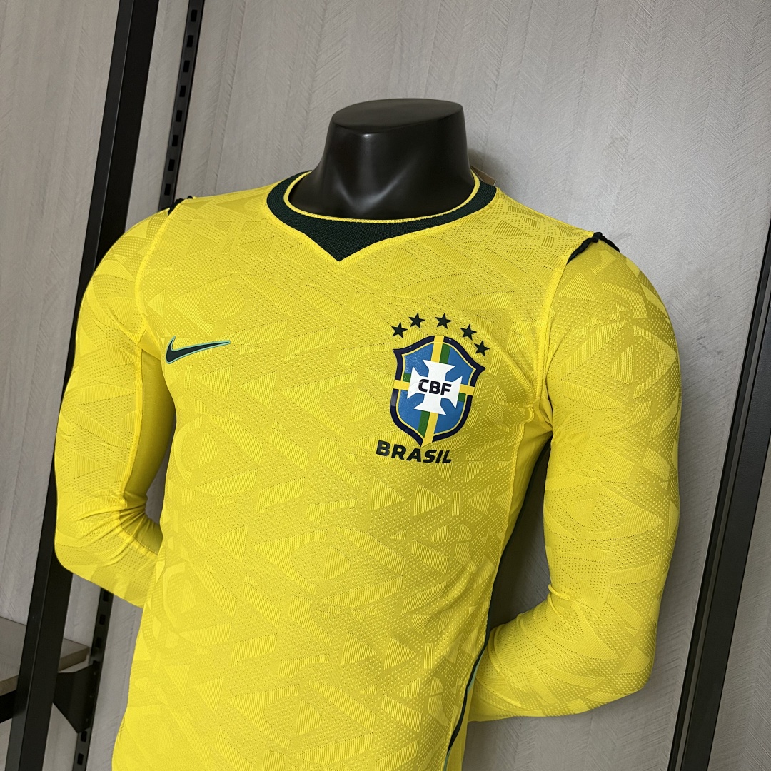 Player version long-sleeved 2026 Brazil concept version yellow jersey S-XXXXL