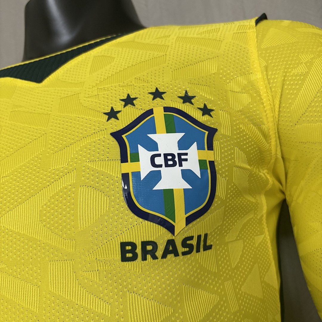 Player version long-sleeved 2026 Brazil concept version yellow jersey S-XXXXL