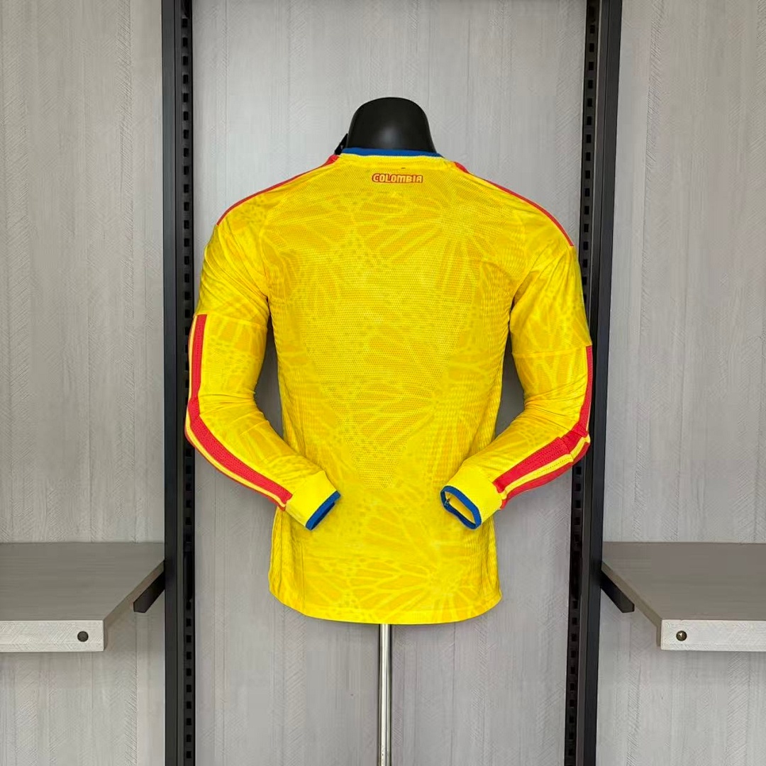 Player version long-sleeved 2026 Colombia home jersey S-XXXXL