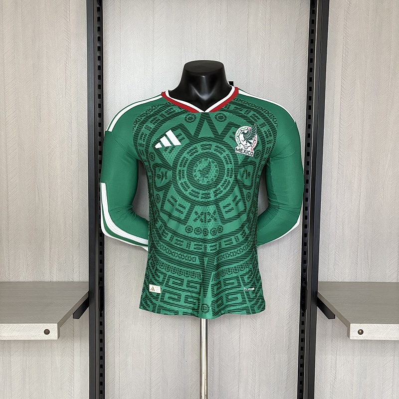 Player version long-sleeved 2026 Mexico home jersey Men's Size