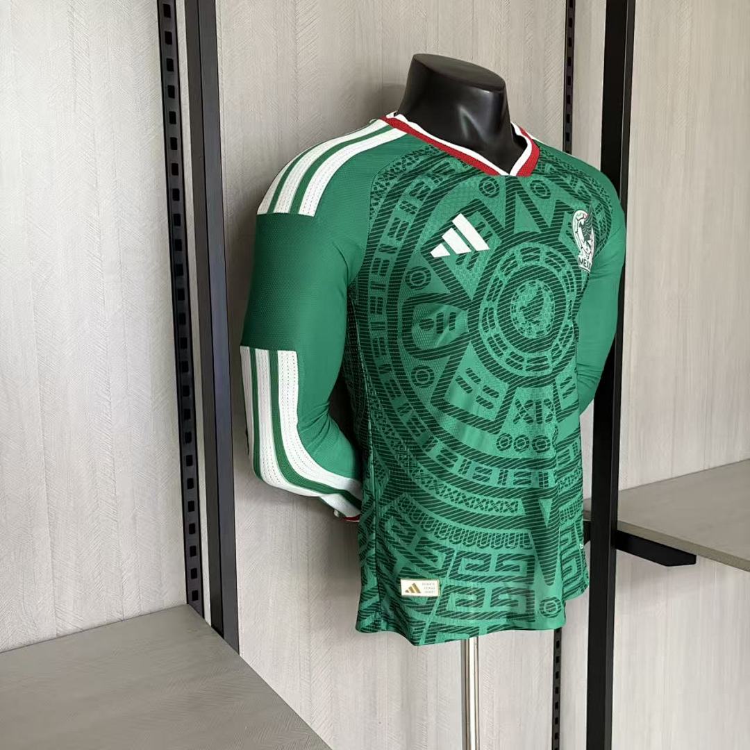 Player version long-sleeved 2026 Mexico home jersey Men's Size