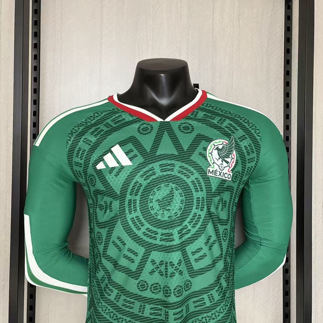 Player version long-sleeved 2026 Mexico home jersey Men's Size