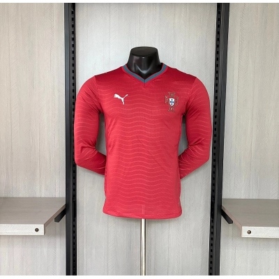 Player version long-sleeved 2026 Portugal home jersey Men's Size 02