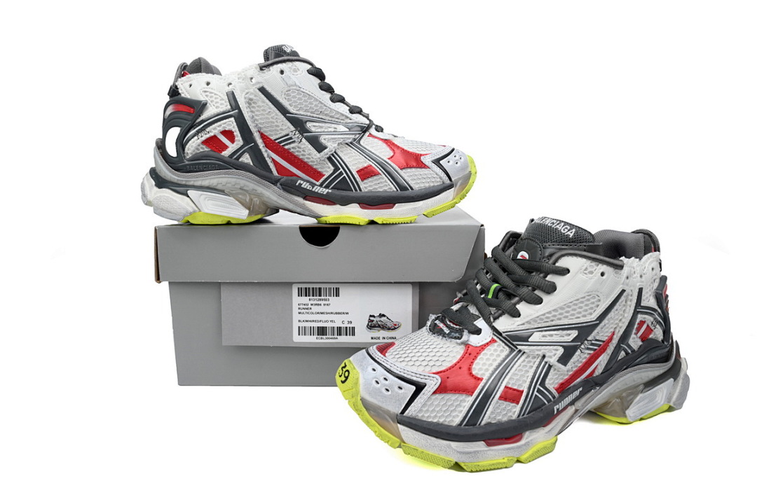 Balenciaga Runner White Black and Red W3RB2 9167 