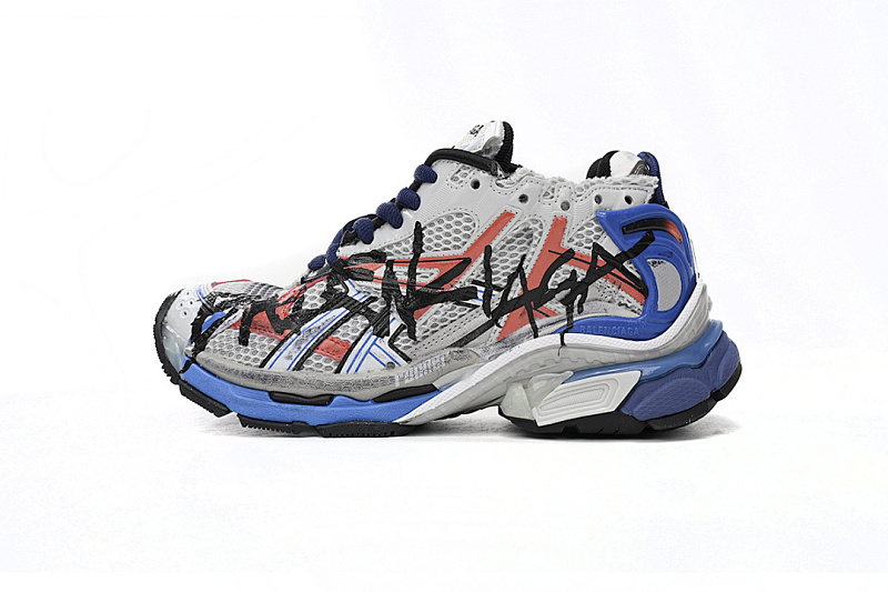 Balenciaga Runner White And Blue Printing W3RB6 1264 