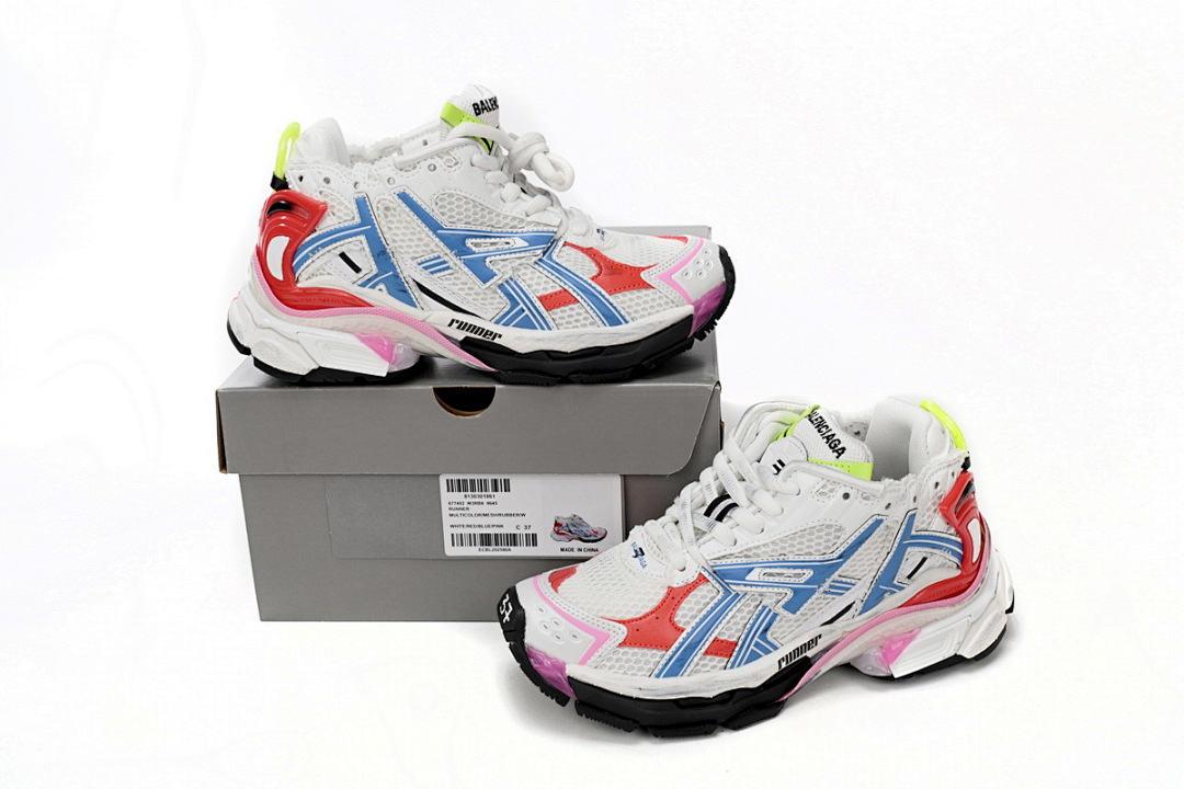  Balenciaga Runner White Blue Red W3RB6 9645
