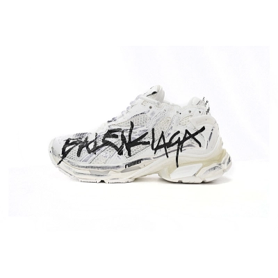 Balenciaga Runner White And Black Characters W3RBQ 9010  01