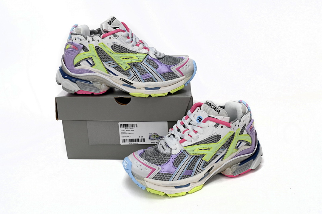 Balenciaga Runner White Yellow Purple W3RH5 0308