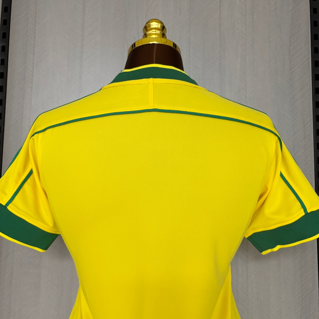 Women's Retro 1998 Brazil Home Jersey S–XXL