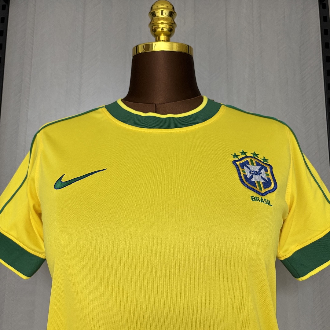 Women's Retro 1998 Brazil Home Jersey S–XXL