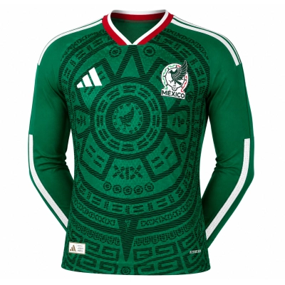 Player version long-sleeved 2026 Mexico home jersey Men's Size 01