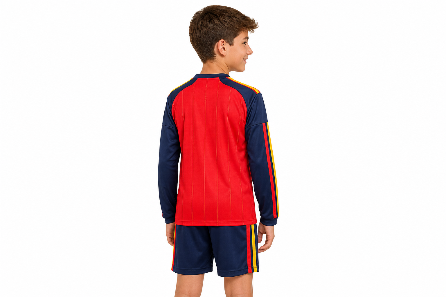 Kids long-sleeved 2026 Spain home jersey Children's Size