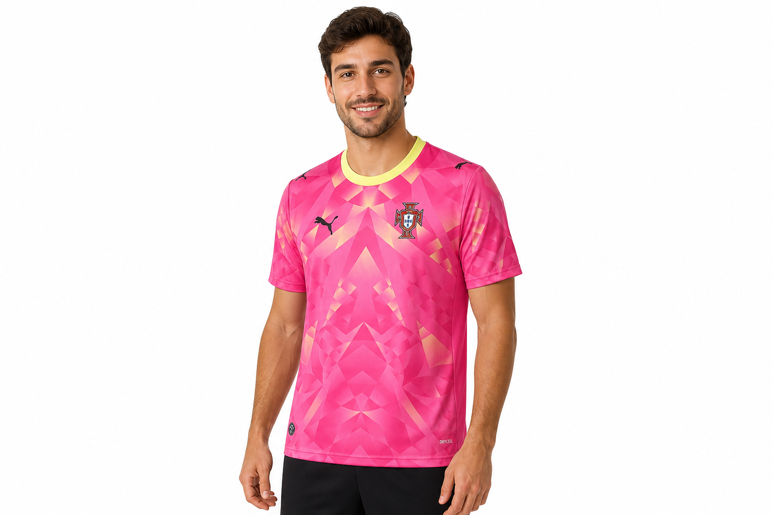 Camiseta rosa de Portugal 2026, talla para hombre