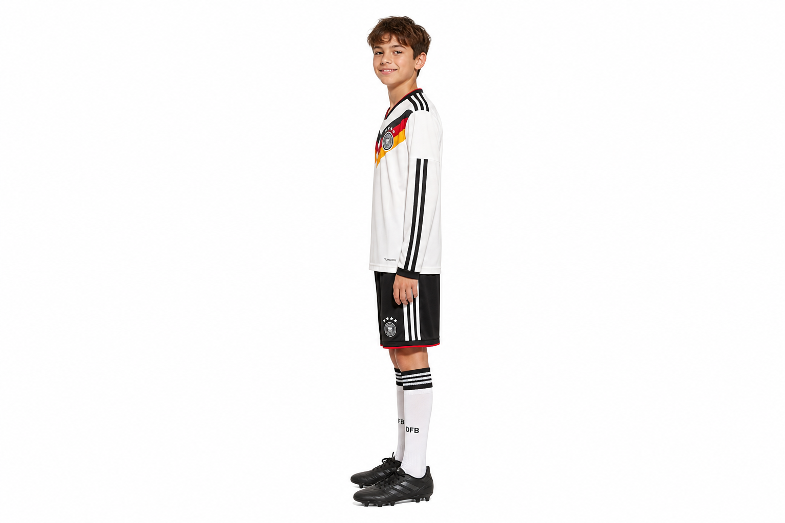 Kids long-sleeved 2026 Germany home jersey, sizes 16-28 Children's Size