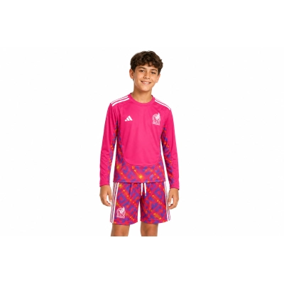 Kids long-sleeved 2026 Mexico goalkeeper jersey sizes 16-28 01