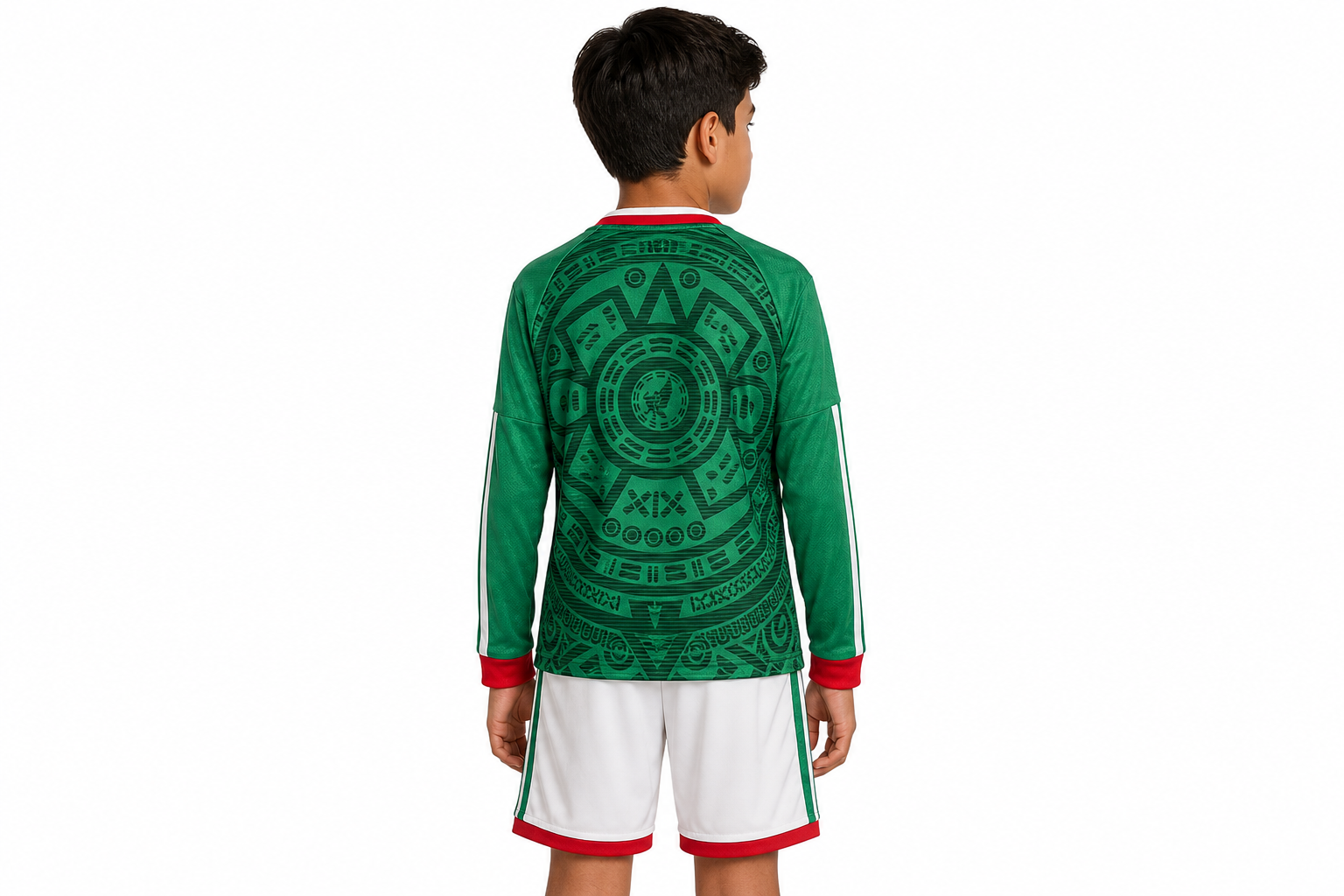 Camiseta de local de México 2026 de manga larga para niños, talla para hombre