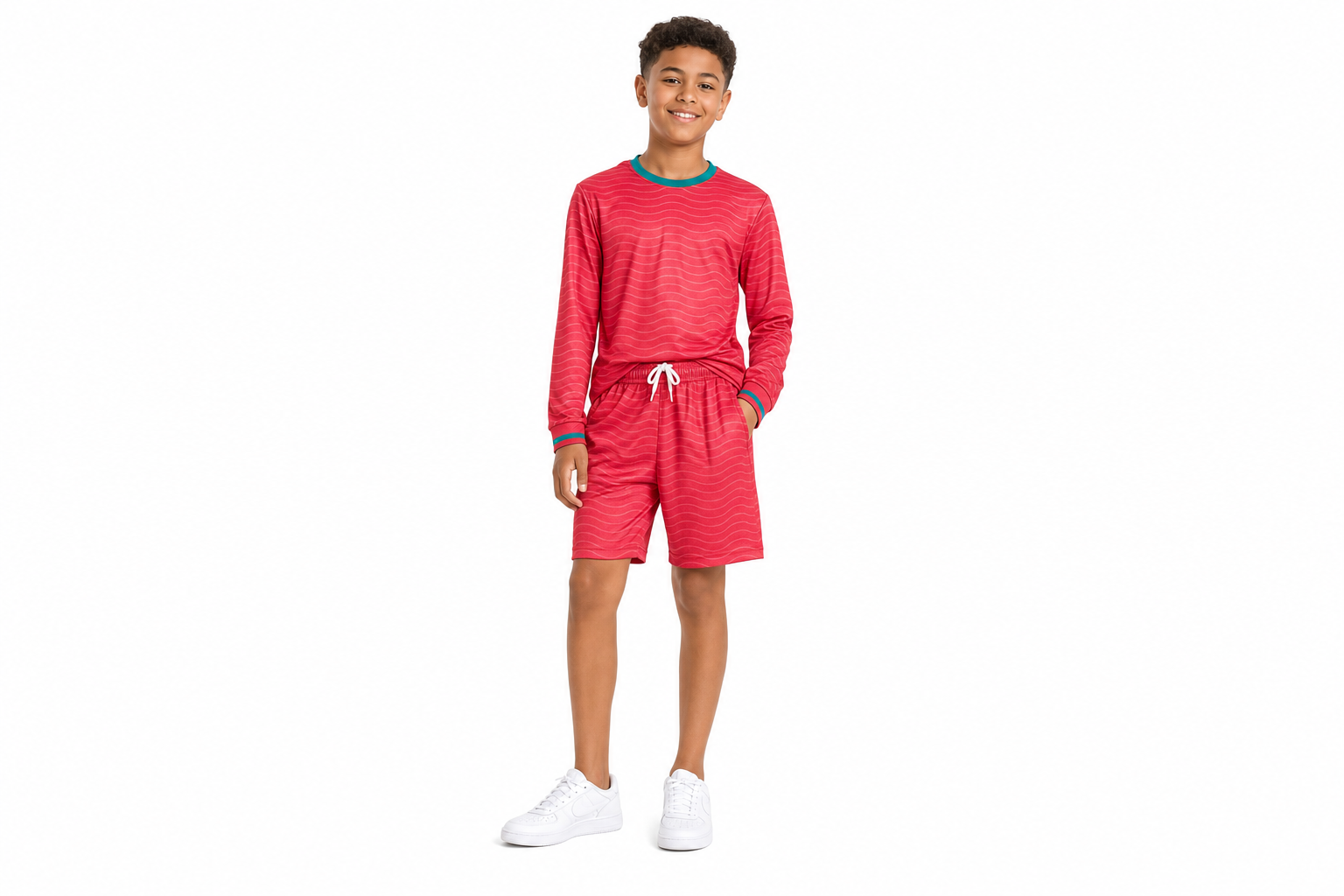 Camiseta de manga larga de la selección de Portugal 2026 para niños, talla para hombre
