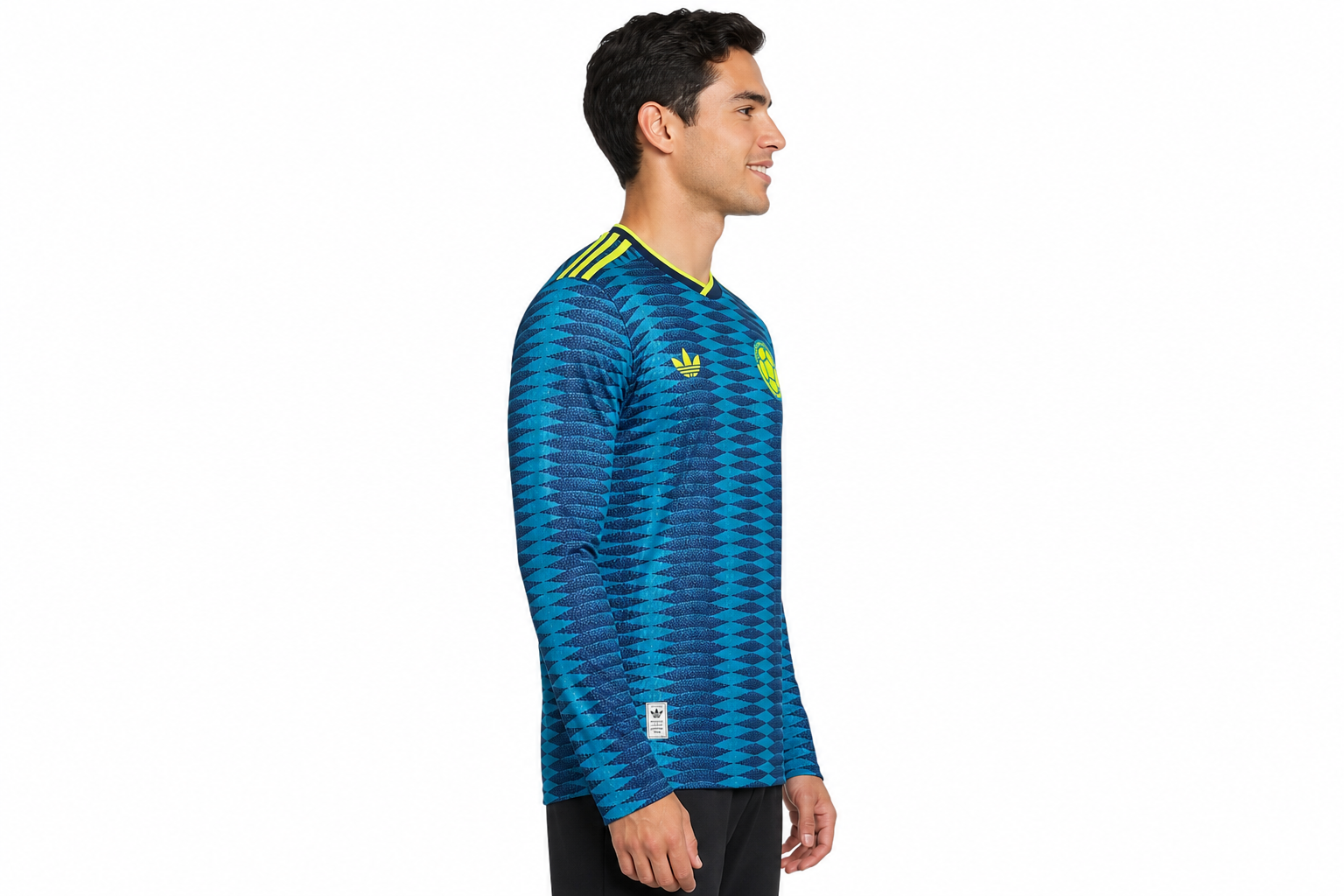 Camiseta de visitante de Colombia 2026 de manga larga, versión para jugador, tallas para hombre de la S a la XXXL