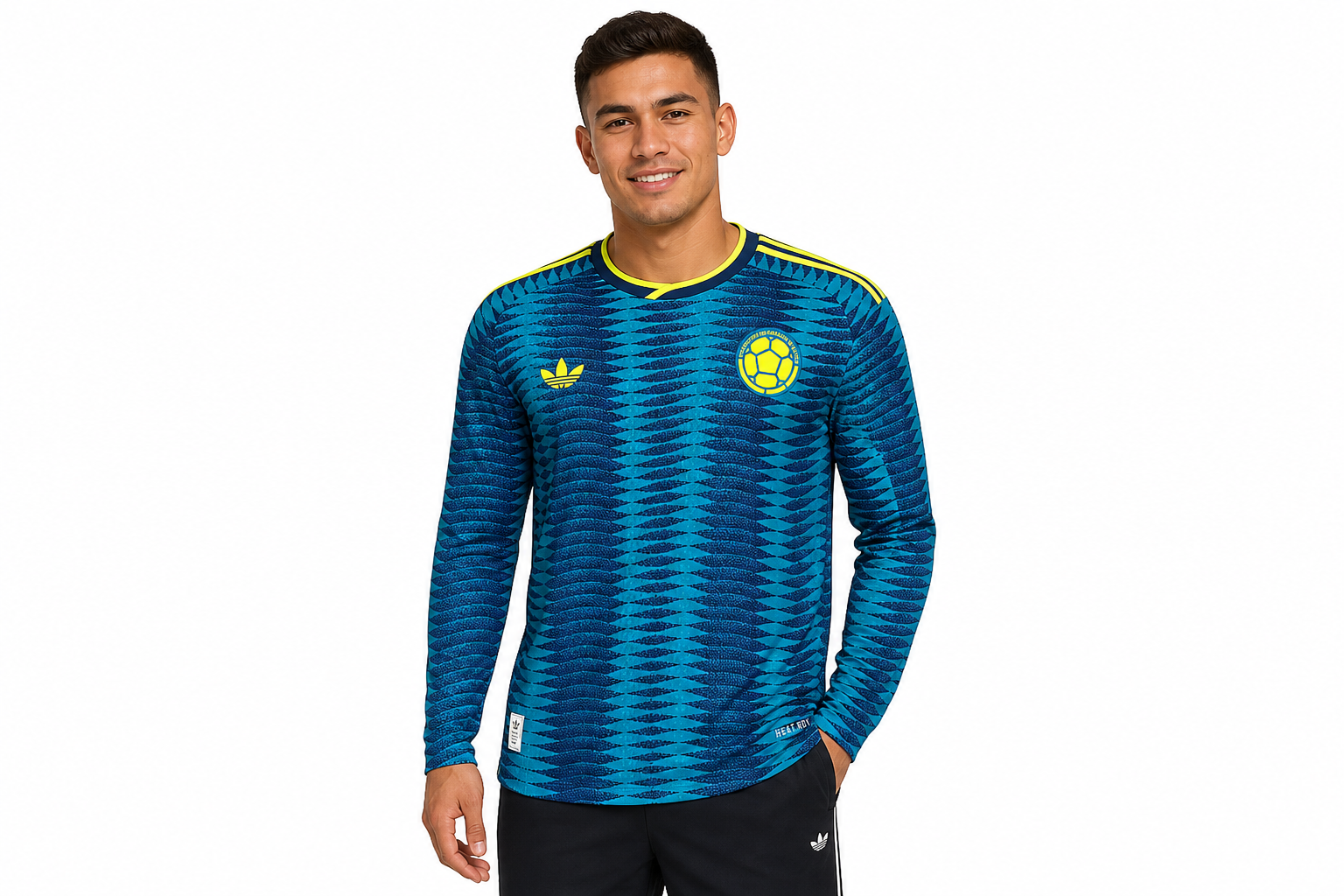 Camiseta de visitante de Colombia 2026 de manga larga, versión para jugador, tallas para hombre de la S a la XXXL
