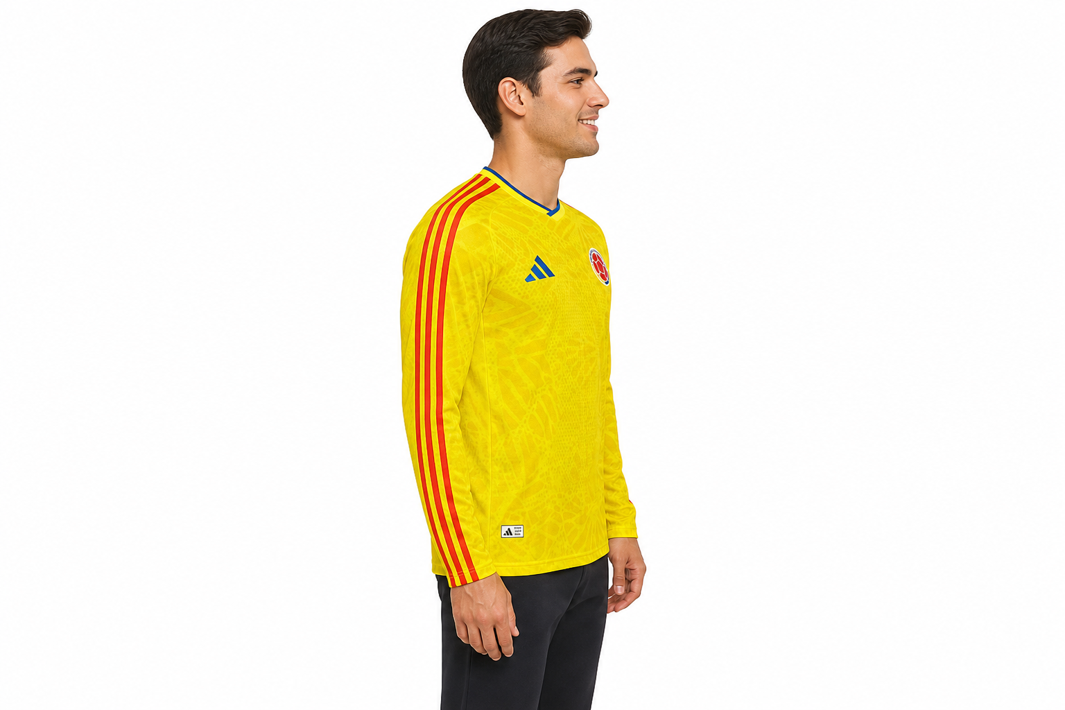 Camiseta de local de Colombia 2026 de manga larga, versión para jugador, tallas para hombre de la S a la XXXXL