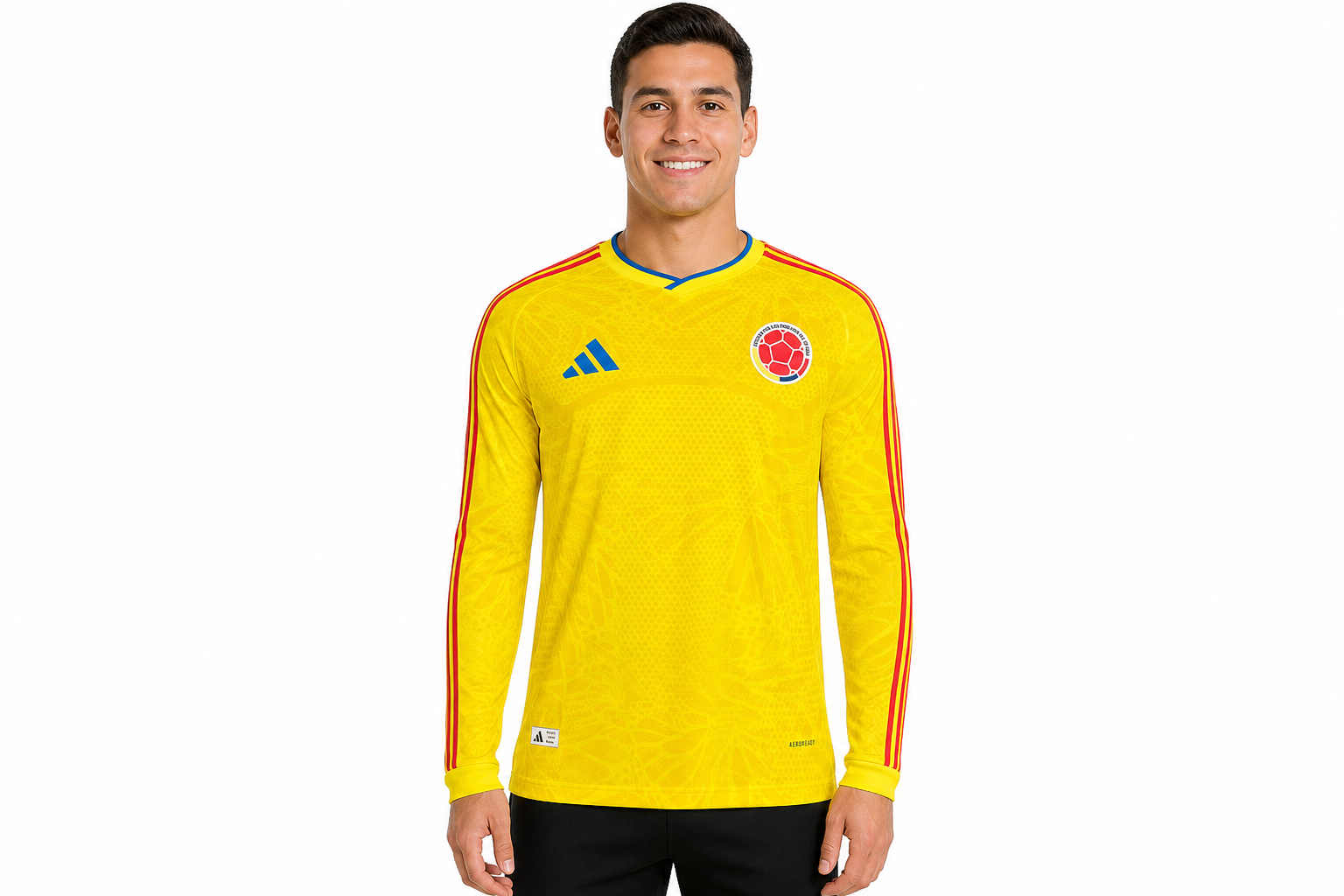 Camiseta de local de Colombia 2026 de manga larga, versión para jugador, tallas para hombre de la S a la XXXXL