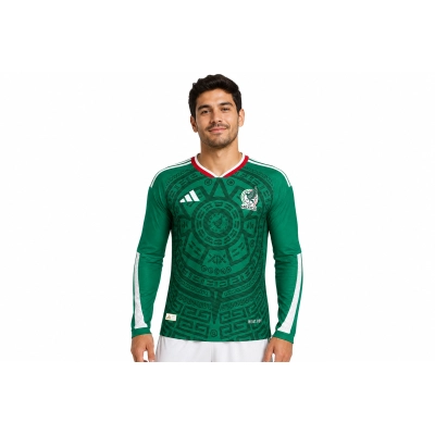 Player version long-sleeved 2026 Mexico home jersey Men's Size 01