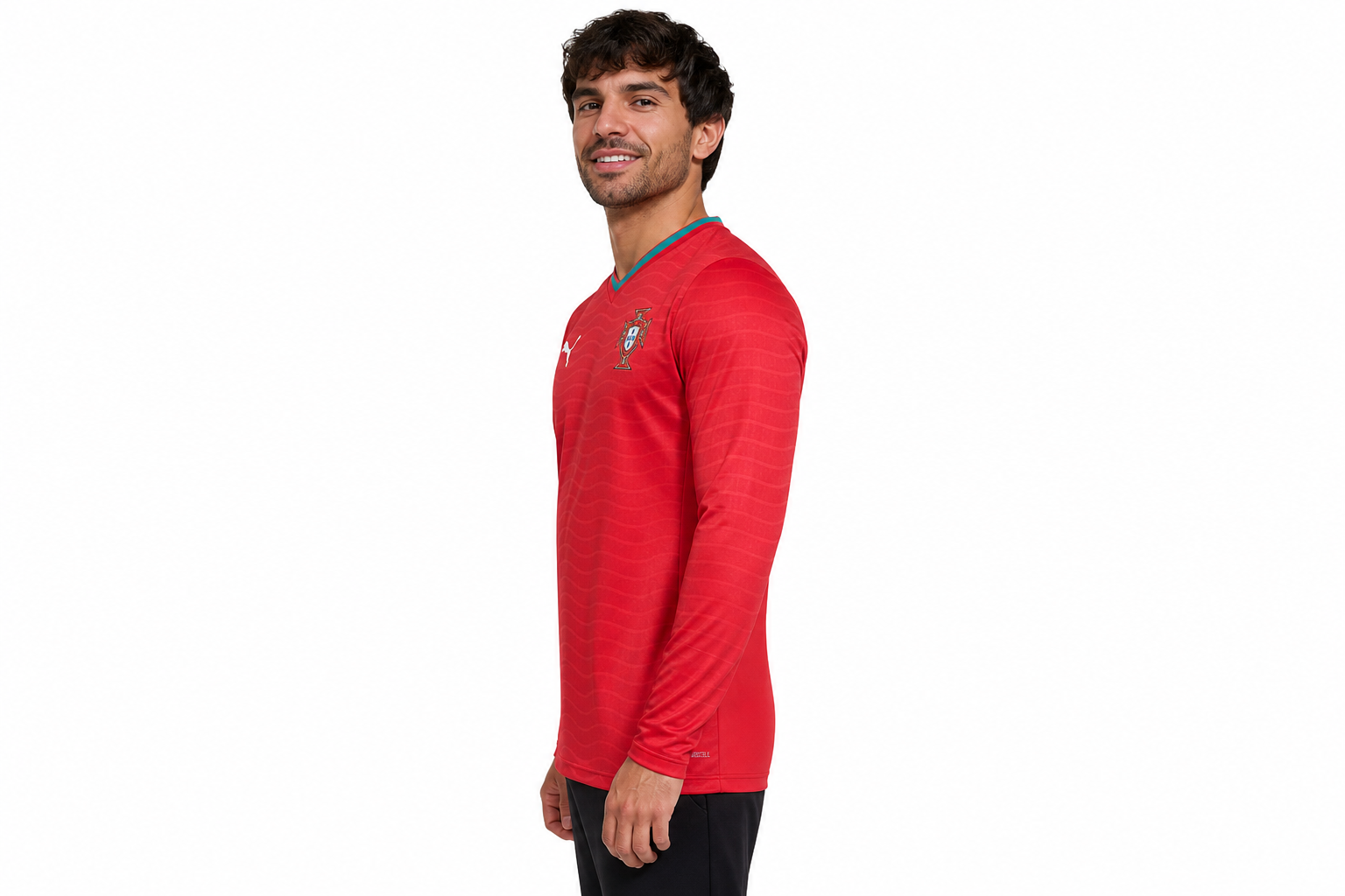 Camiseta de local de Portugal 2026 de manga larga, versión para jugador. Talla para hombre