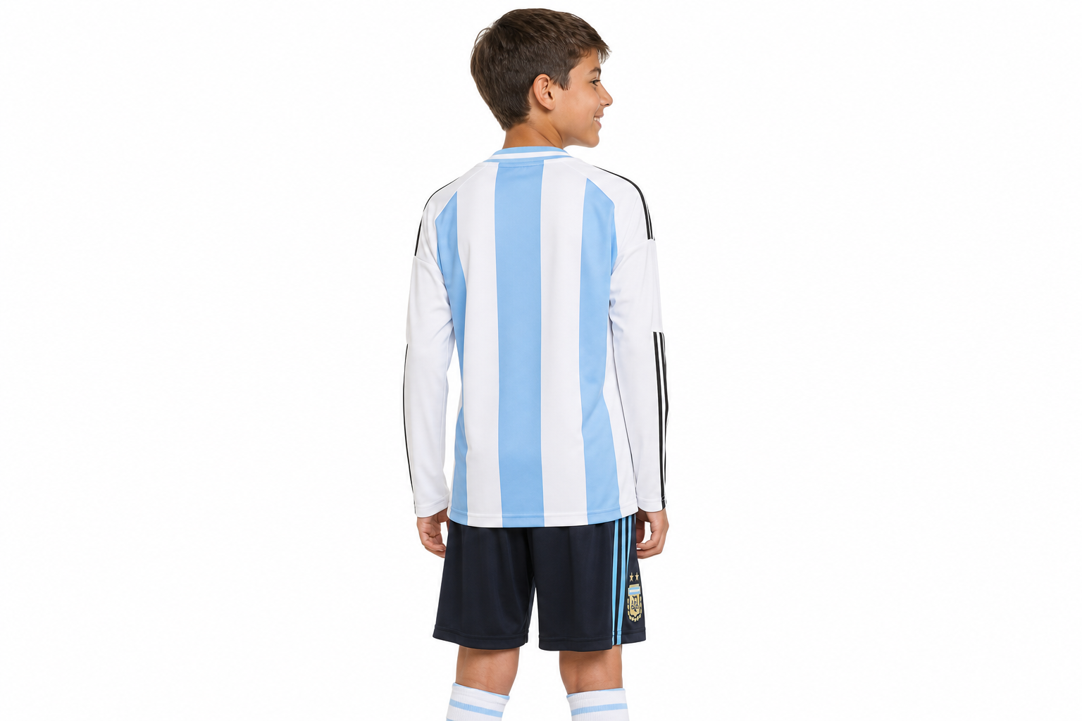 Camiseta de manga larga para niños de la selección argentina 2026 (local), tallas 16-28 (tallas infantiles)