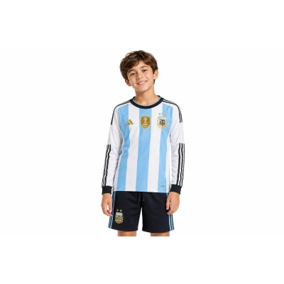 Kids long-sleeved 2026 Argentina home jersey, sizes 16-28 Children's Size 01
