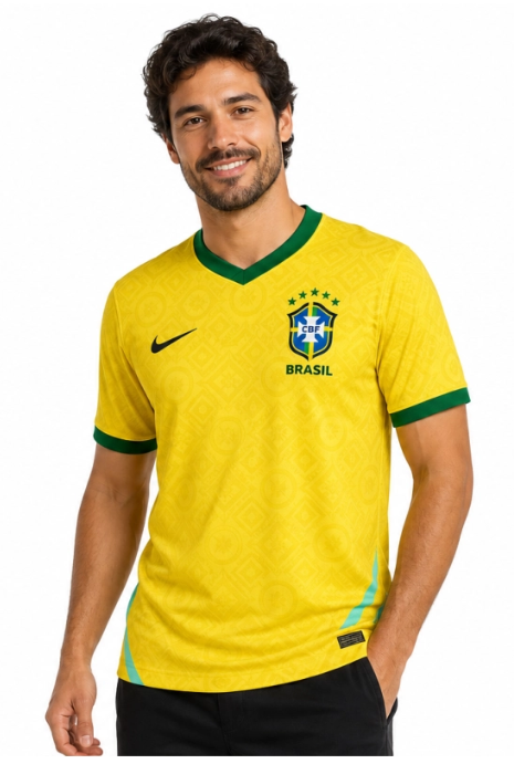 Camiseta amarilla de la versión conceptual de Brasil 2026, tallas para hombre de la S a la XXXXL