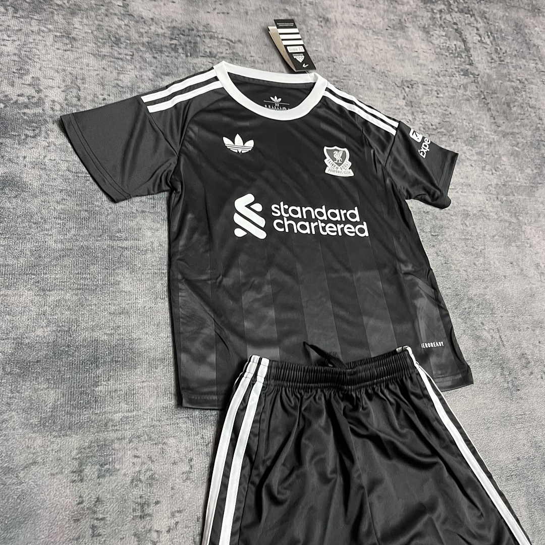 Kids 2026 Liverpool Black Away Jersey Set