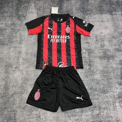 Children's Clothing 2025_26 AC Milan Home Jersey Size 16-28 01