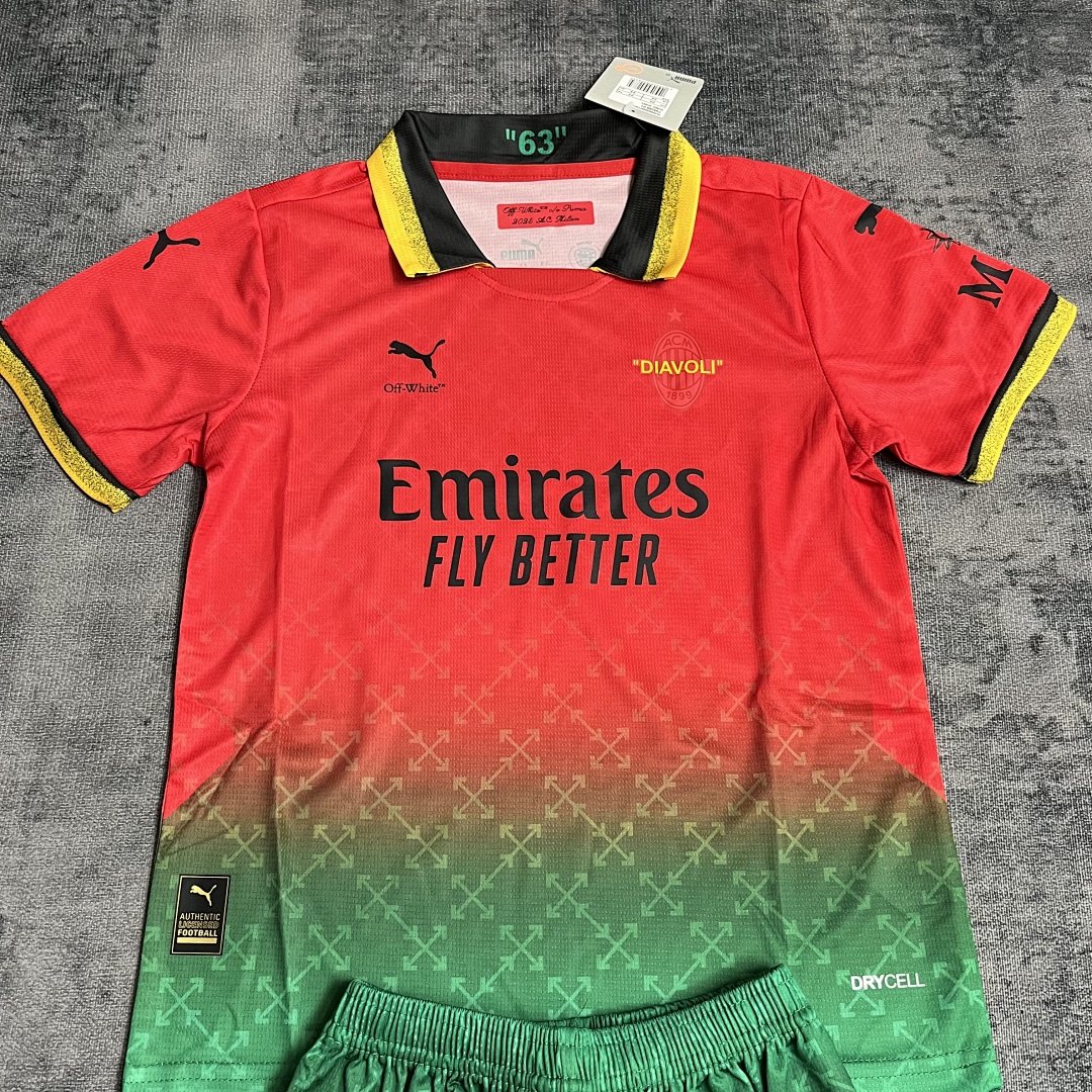 Children's clothing 2025_26 AC Milan red jersey size 16-28