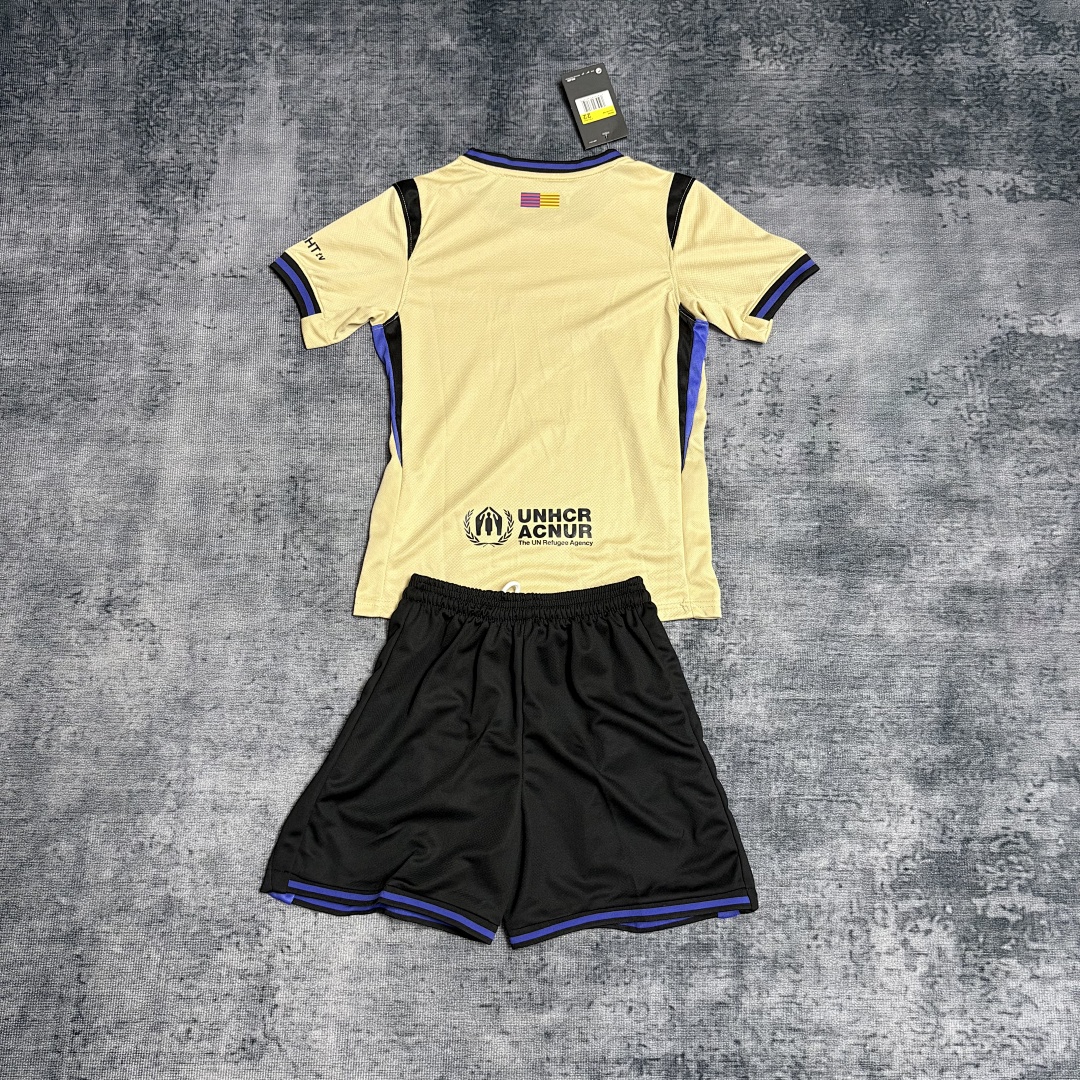 Kids 2025_26 Barcelona Away Kit Sizes 16-28