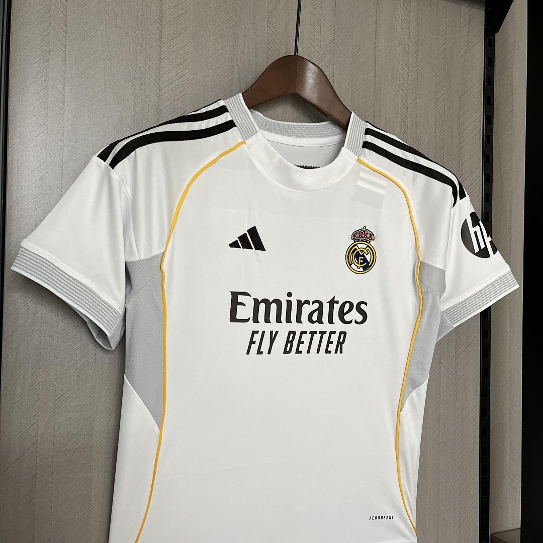 Kids 2025_26 Real Madrid Home Jersey Size 16-28