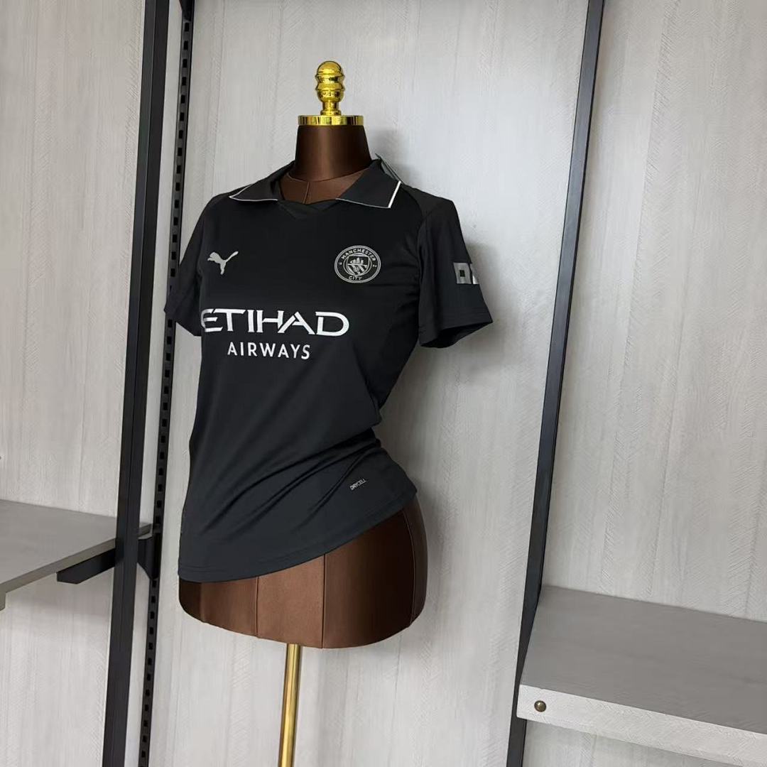 Women's 2025_26 Manchester City Black Jersey S-XXL