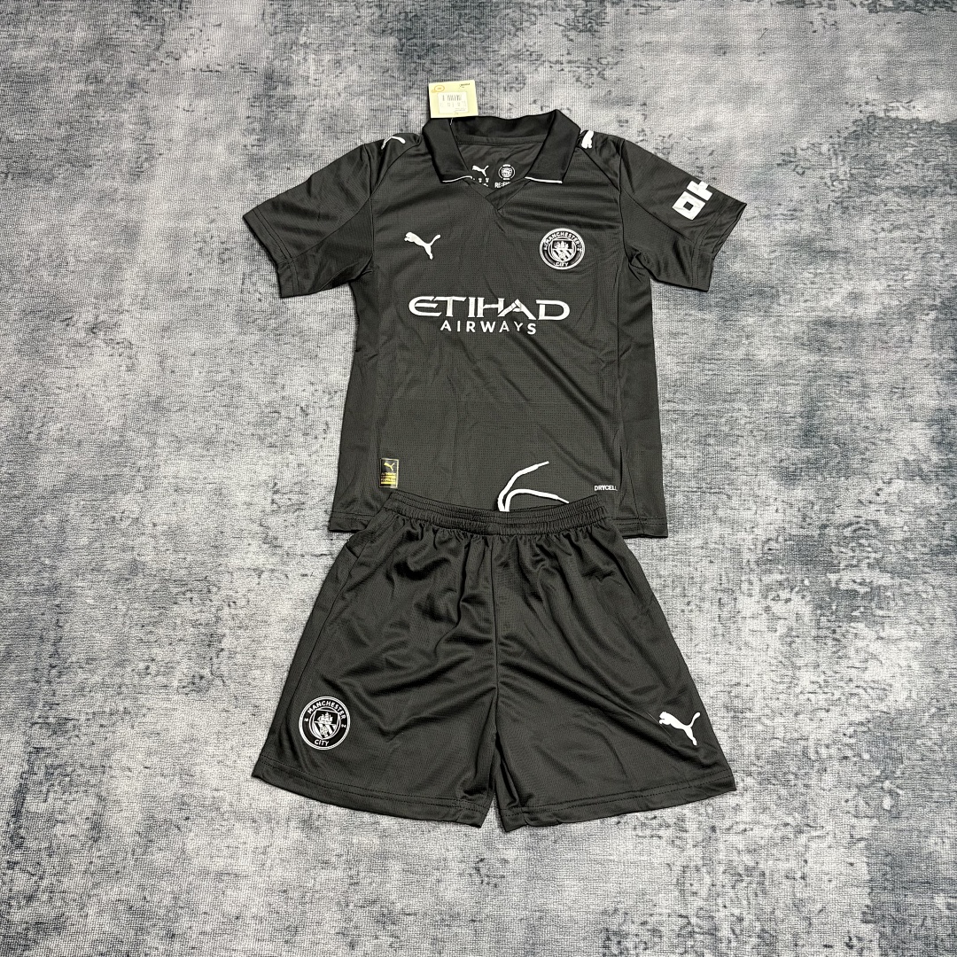 Kids 2025_26 Manchester City Black Jersey 16-28