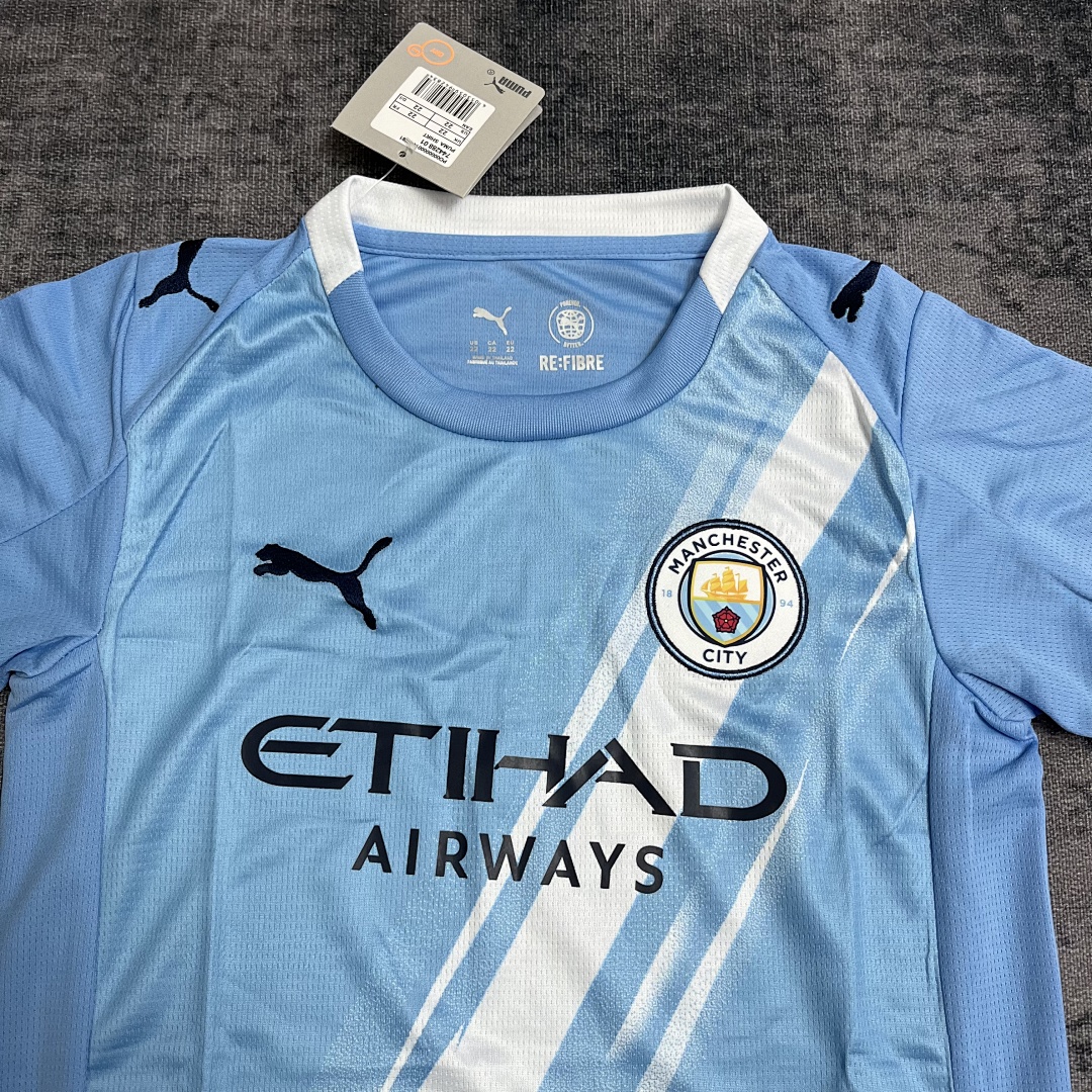  Children's Clothing 2025_26 Manchester City Home Jersey Size 16-28