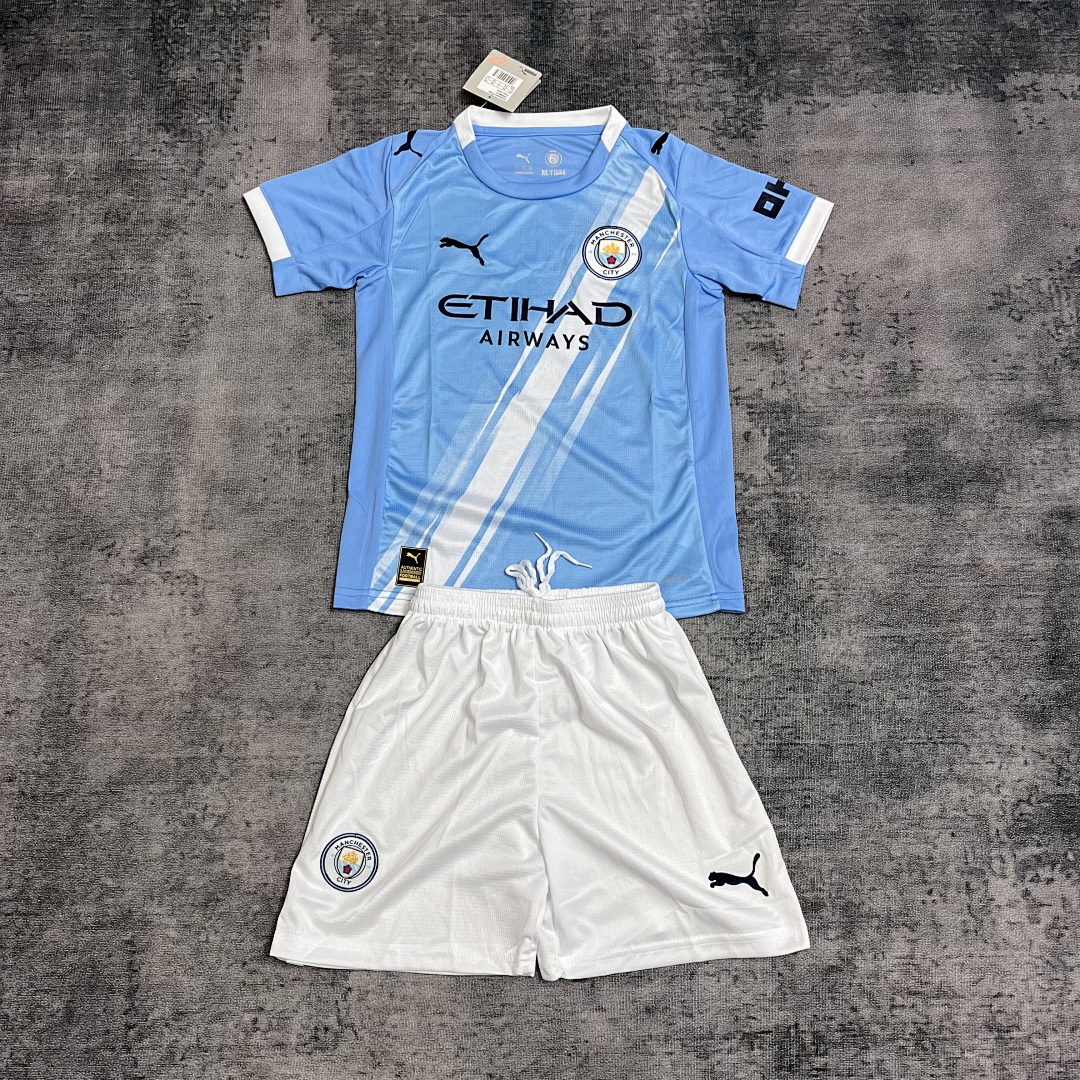  Children's Clothing 2025_26 Manchester City Home Jersey Size 16-28