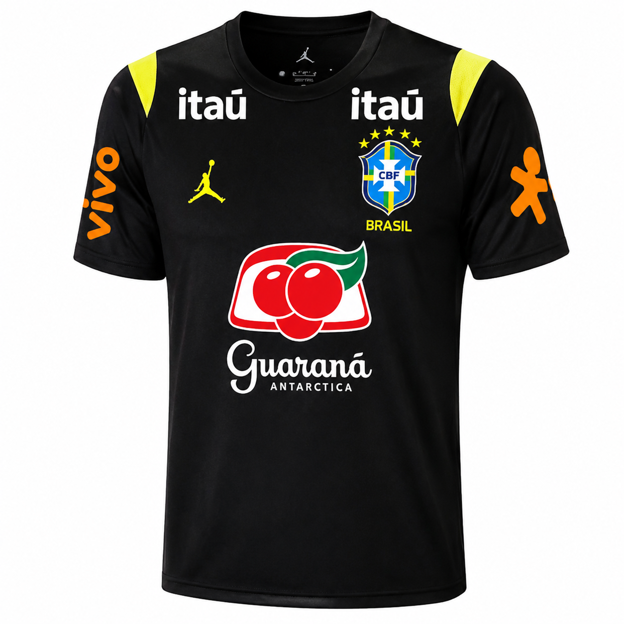 Equipación de entrenamiento de la Copa del Mundo de 2026 de Brasil, negra, con todos los patrocinadores, para hombre, talla