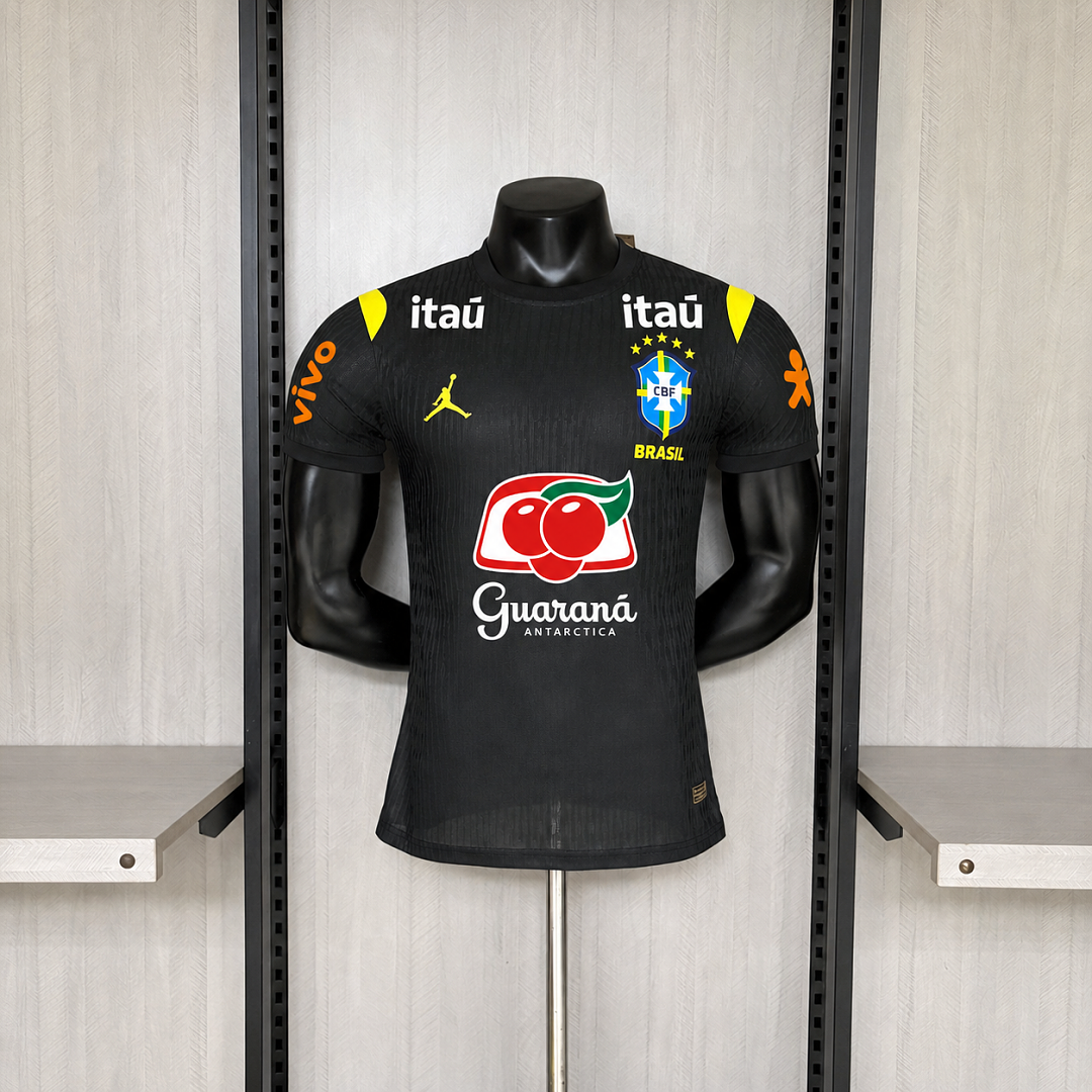 Equipación de entrenamiento de la Copa del Mundo de 2026 de Brasil, negra, con todos los patrocinadores, para hombre, talla