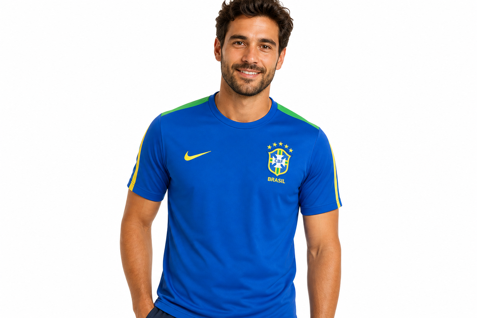 Camisa azul de treino da Seleção Brasileira para a Copa do Mundo de 2026 – Tamanho masculino