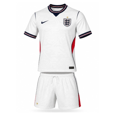 2026 World Cup England Home Jersey Set White Navy Red  Childrens Size 01