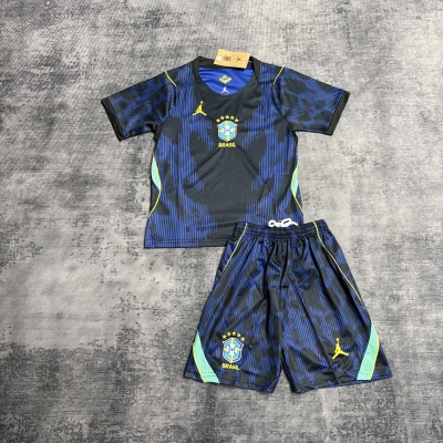 2026 World Cup Kids  Brazil Away Jersey 02