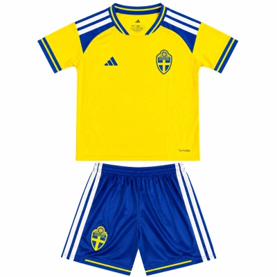 2026 World Cup Kids Sweden Home Jersey  01
