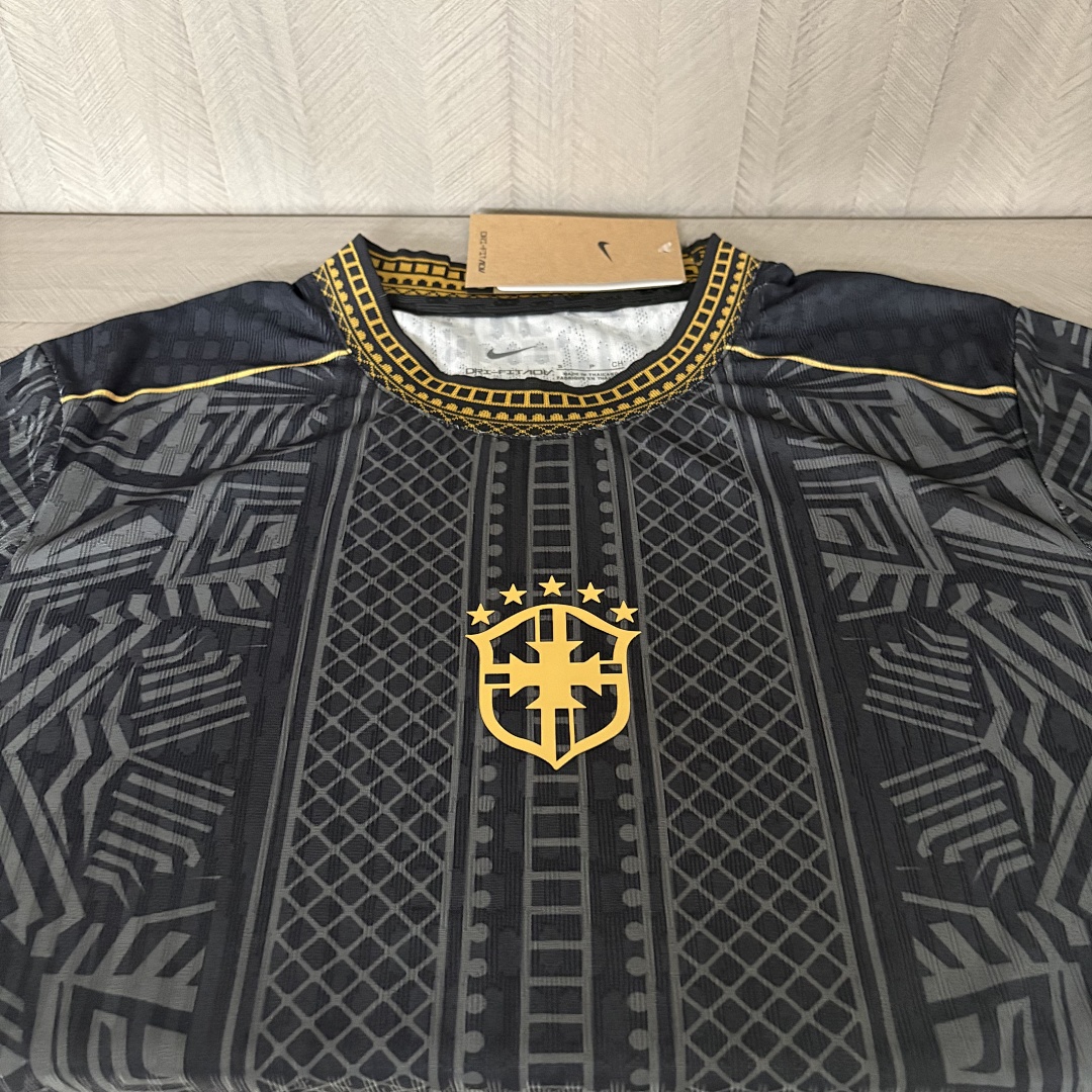 2026 World Cup Player Edition Brazil Special Edition Black Jersey Men's Size