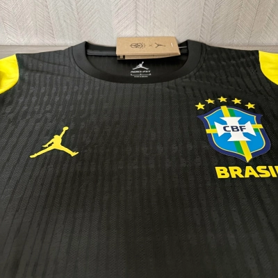 2026 World Cup Player Version Brazil Training Kit Black Jersey Men's Size 02